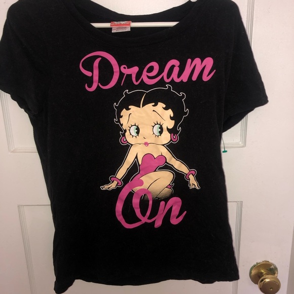 Betty Boop Graphic Black Tee - Picture 1 of 8